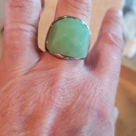 Jewelry - Silver & Mint Green Ring Size 8